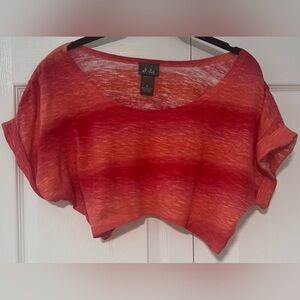 Vintage Y2K Dots Cuffed Short Sleeved Ombre Crop Top